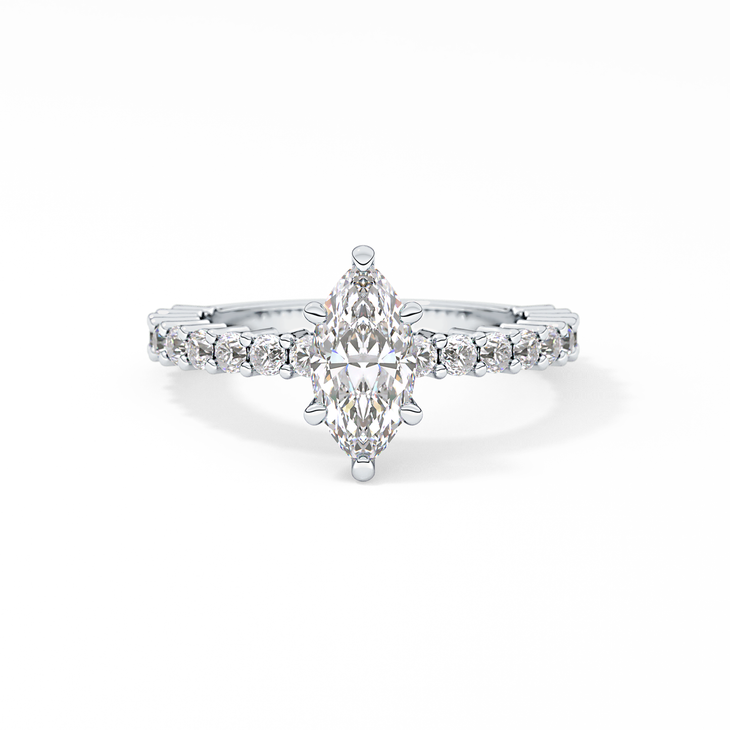 Marquise Pave Lab Grown Diamond Engagement Ring