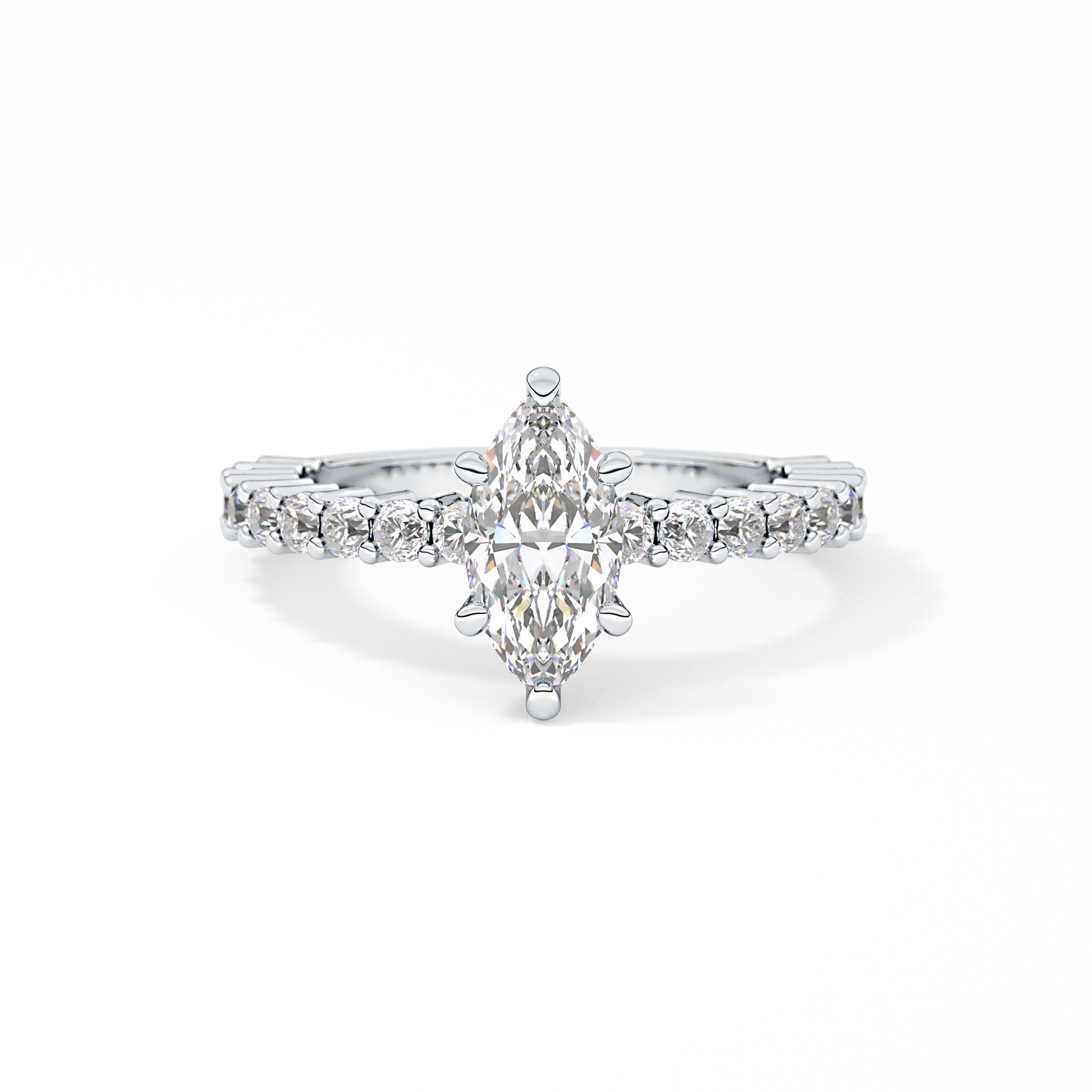 Marquise Pave Lab Grown Diamond Engagement Ring