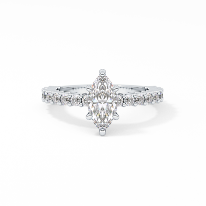 Marquise Pave Lab Grown Diamond Engagement Ring