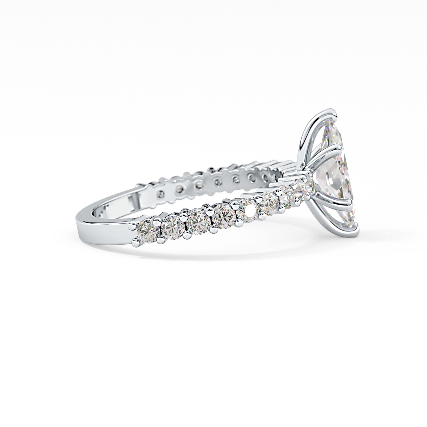 Marquise Pave Lab Grown Diamond Engagement Ring