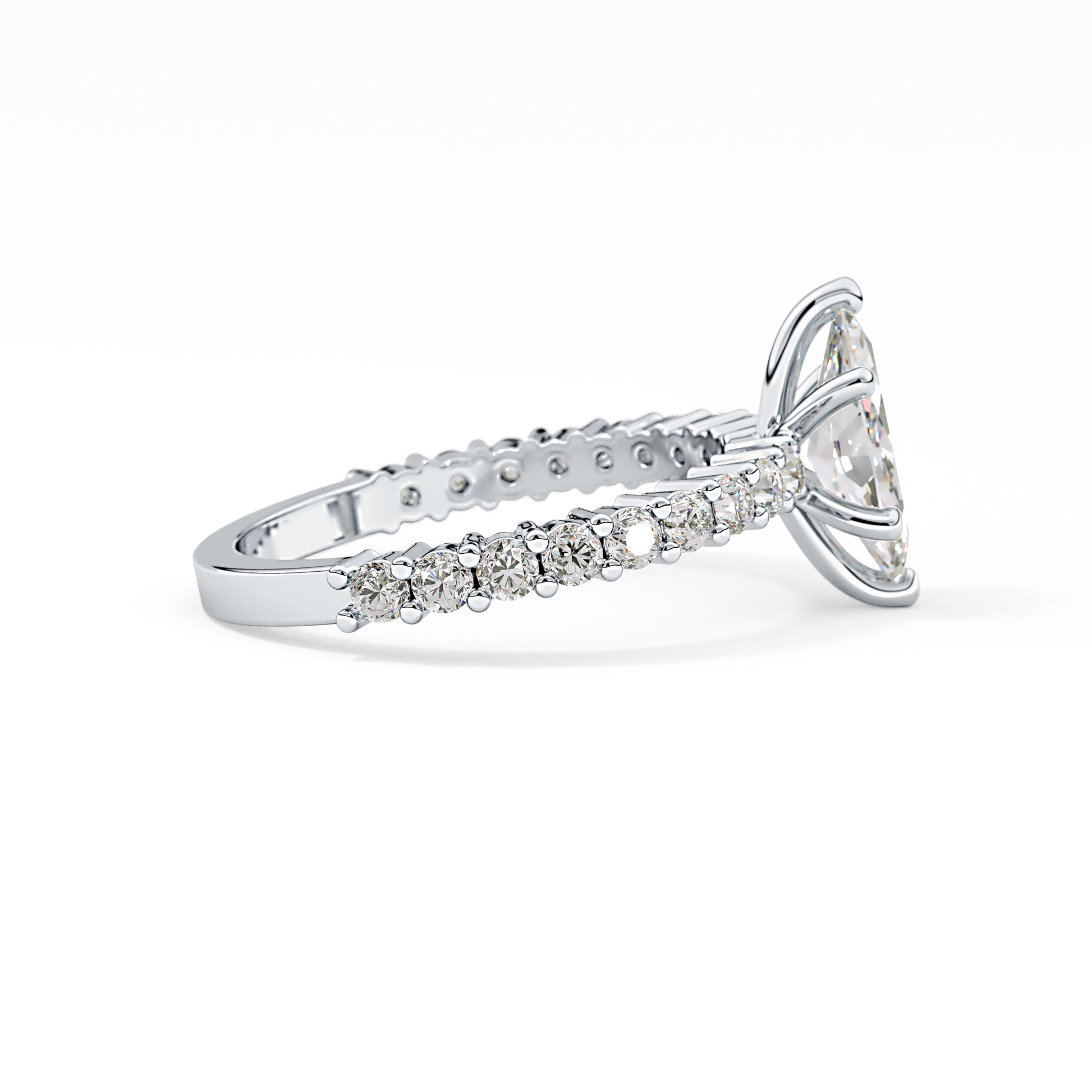 Marquise Pave Lab Grown Diamond Engagement Ring
