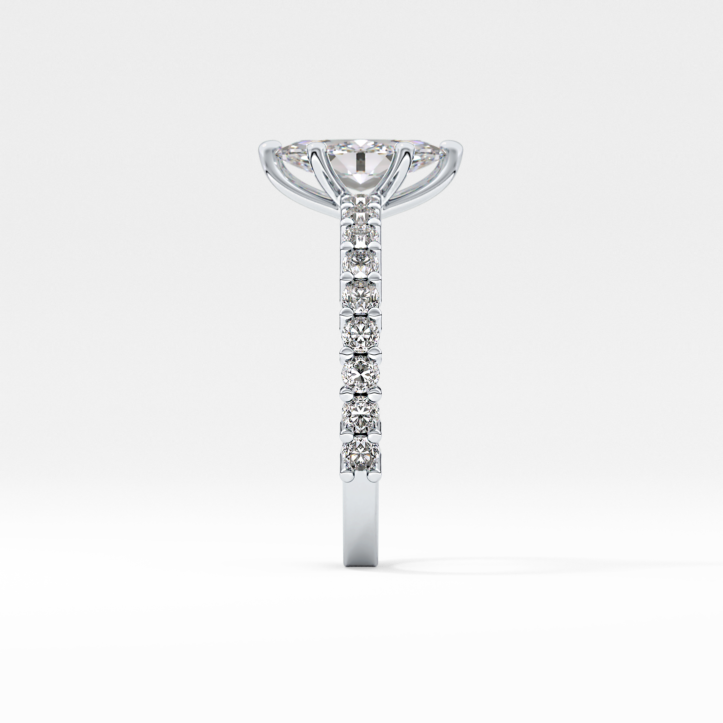 Marquise Pave Lab Grown Diamond Engagement Ring