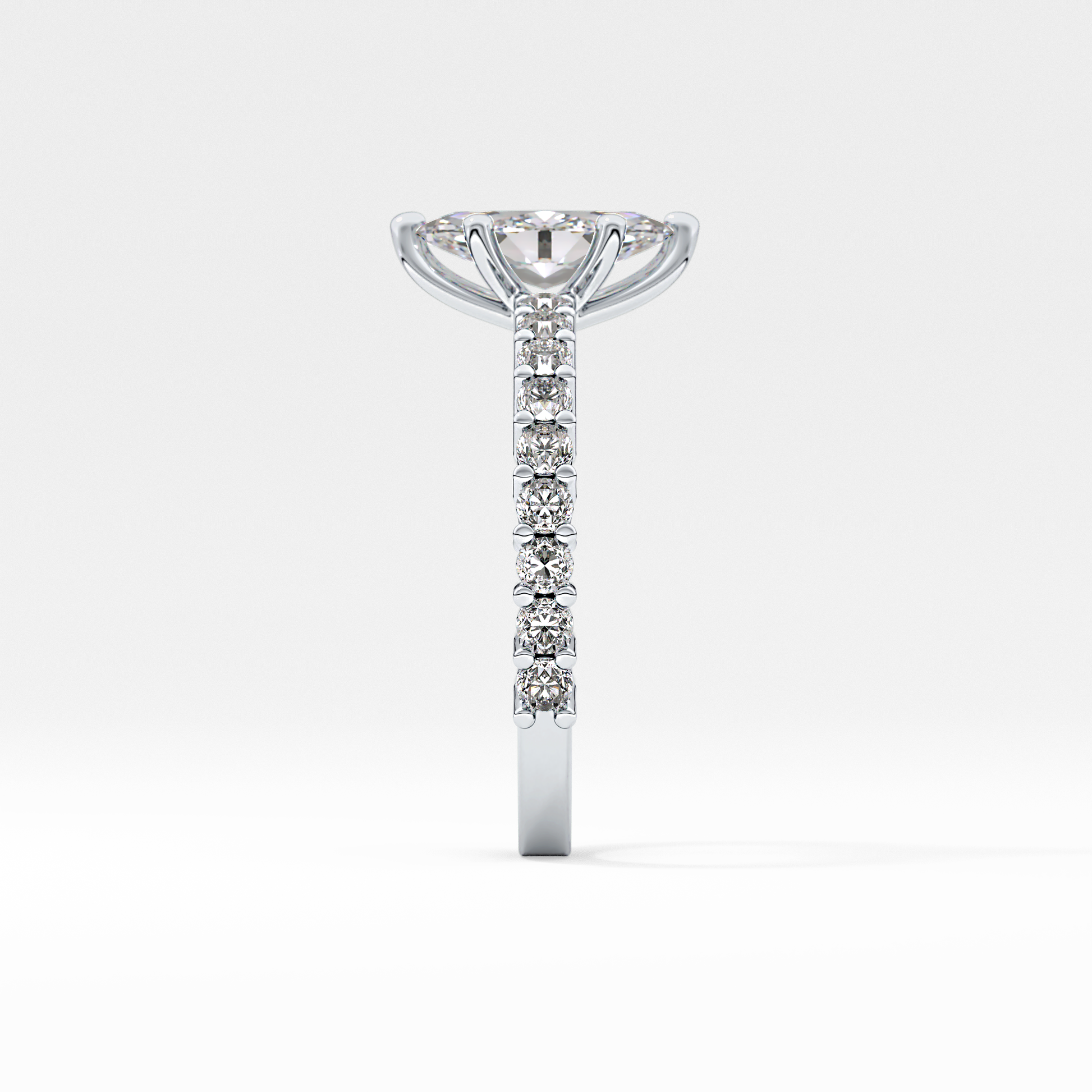 Marquise Pave Lab Grown Diamond Engagement Ring