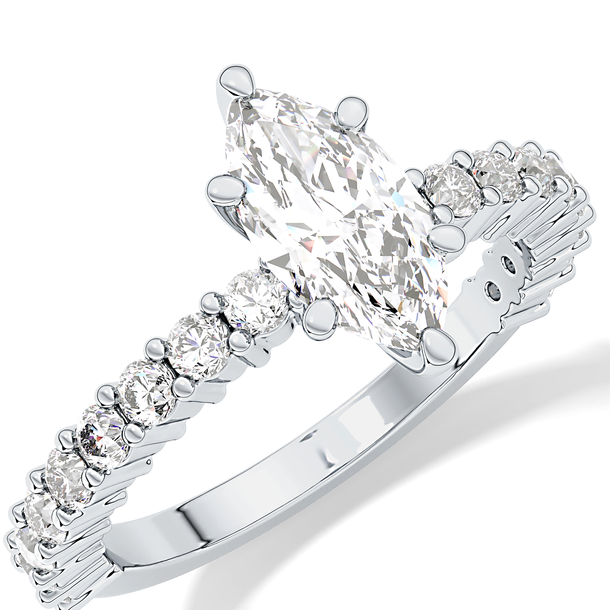 Marquise Pave Lab Grown Diamond Engagement Ring