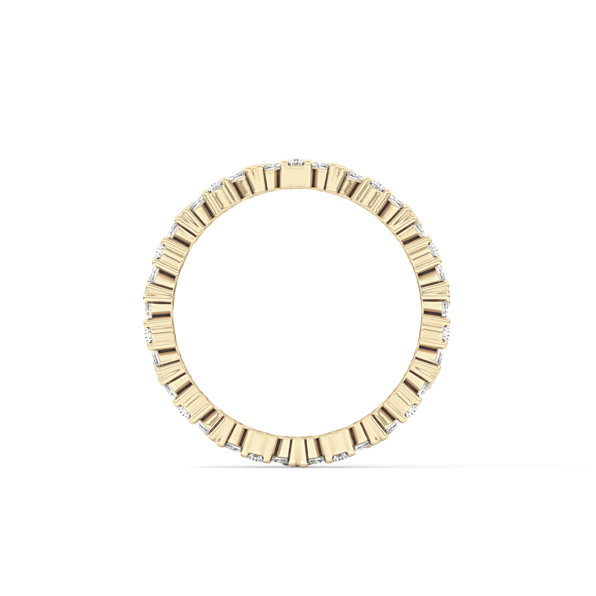 Full Eternity Wedding Band with 0.77 TCW Marquise and Round Cut Moissanite – Yellow, White, or Rose Gold