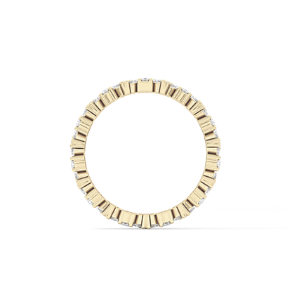 Full Eternity Wedding Band with 0.77 TCW Marquise and Round Cut Moissanite – Yellow, White, or Rose Gold