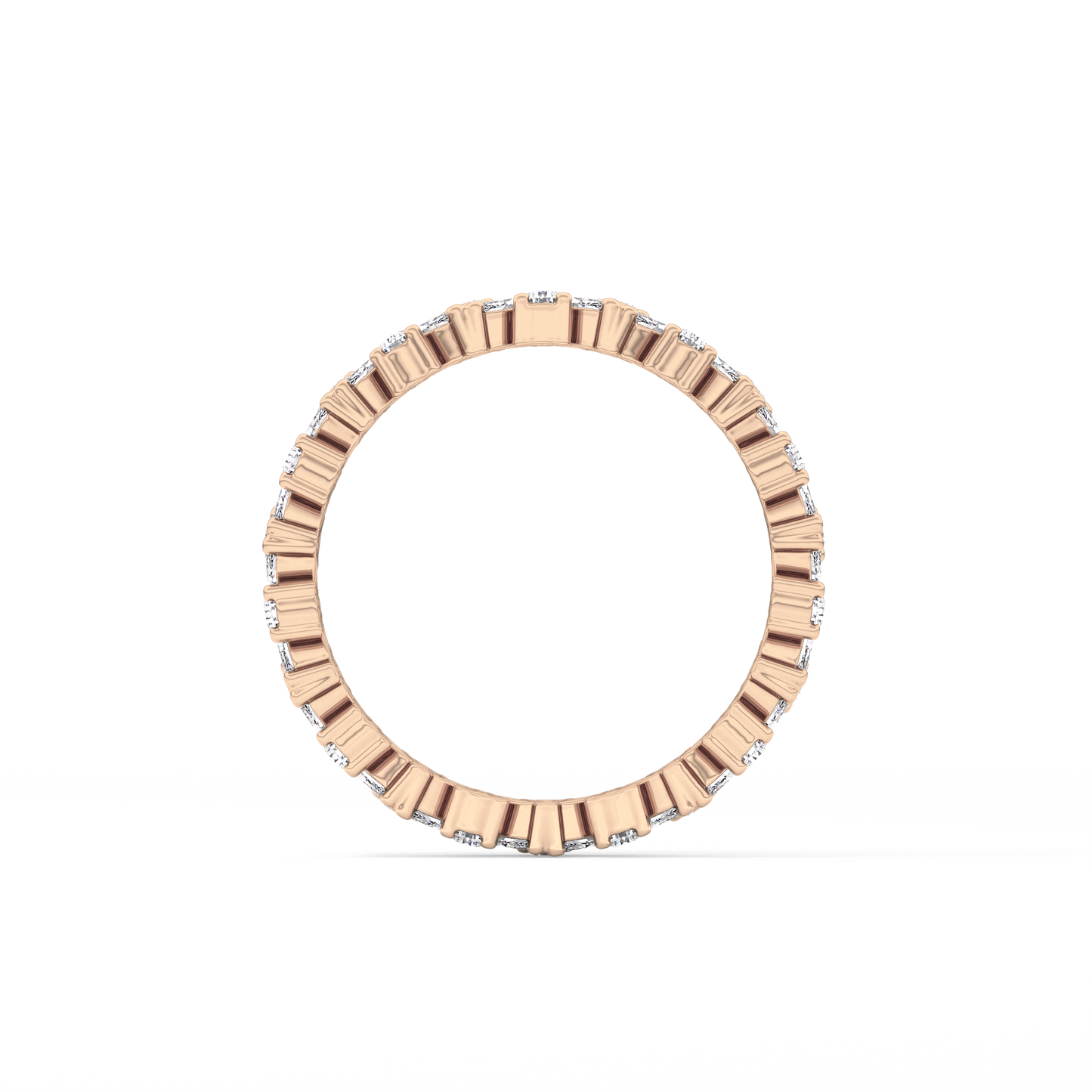 Full Eternity Wedding Band with 0.77 TCW Marquise and Round Cut Moissanite – Yellow, White, or Rose Gold