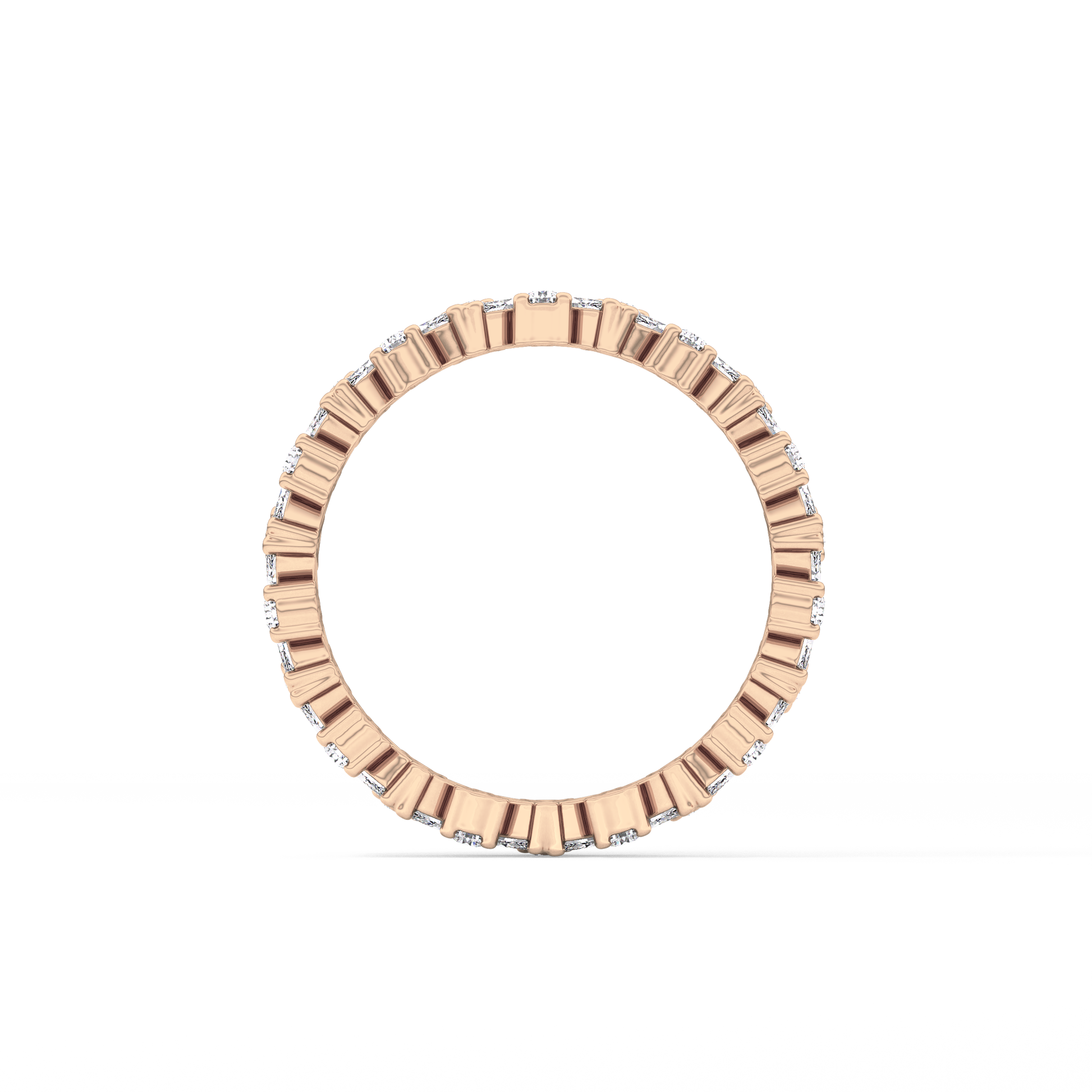 Full Eternity Wedding Band with 0.77 TCW Marquise and Round Cut Moissanite – Yellow, White, or Rose Gold