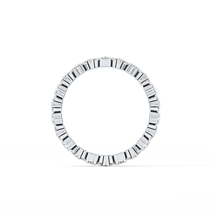 Full Eternity Wedding Band with 0.77 TCW Marquise and Round Cut Moissanite – Yellow, White, or Rose Gold