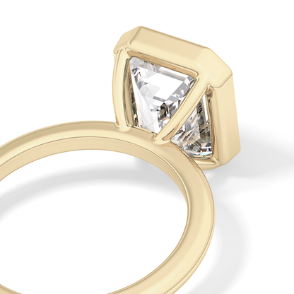 Emerald Solitaire Bezel Lab Grown Diamond Engagement Ring