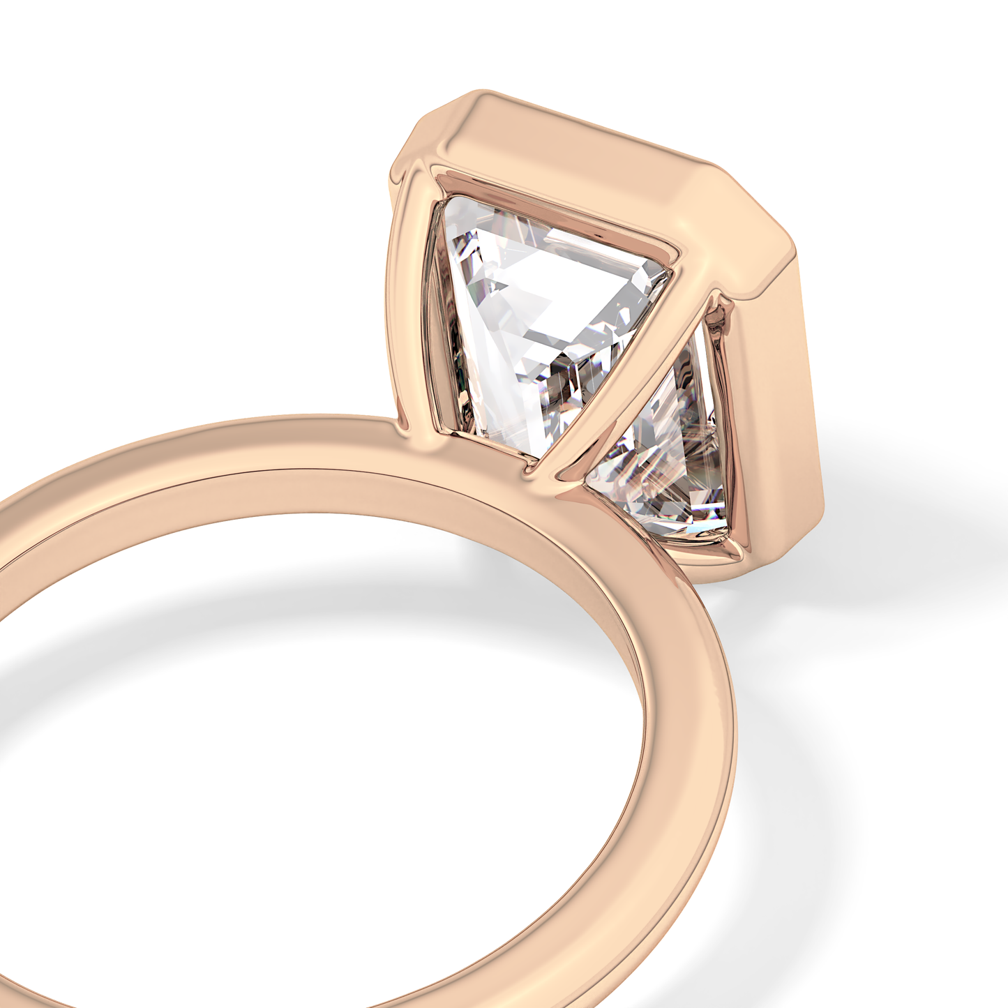 Emerald Solitaire Bezel Lab Grown Diamond Engagement Ring