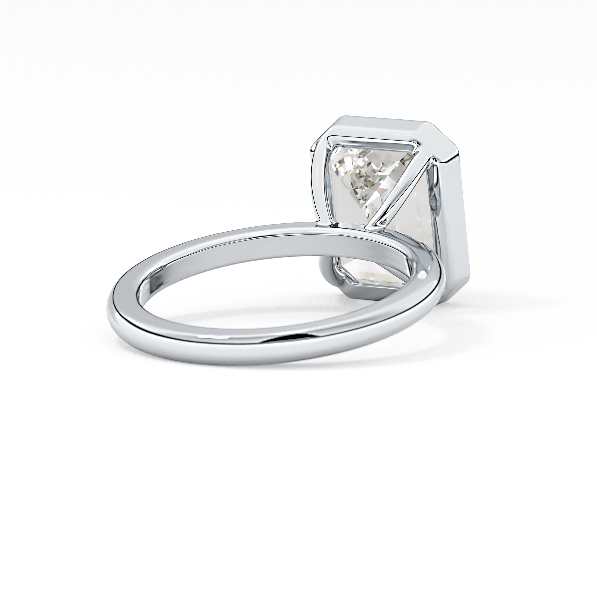 Emerald Solitaire Bezel Lab Grown Diamond Engagement Ring