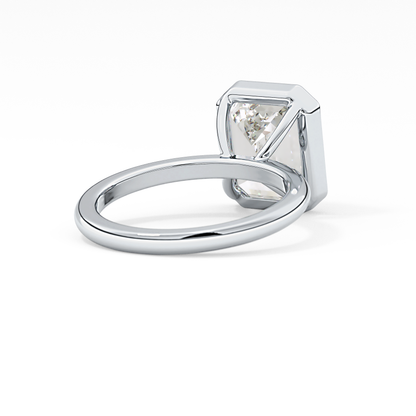 Emerald Solitaire Bezel Lab Grown Diamond Engagement Ring