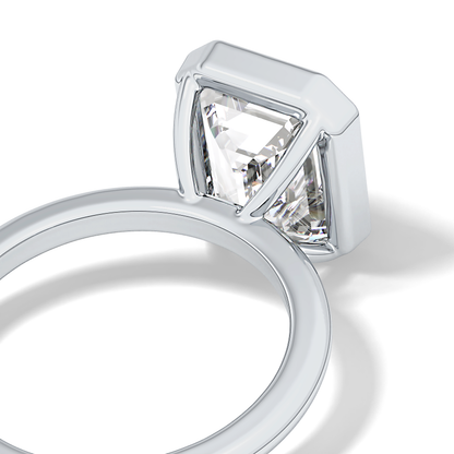 Emerald Solitaire Bezel Lab Grown Diamond Engagement Ring