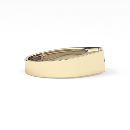 Round Cut 1.11 Carat Moissanite Men's Wedding Band - Tension Setting in Gold