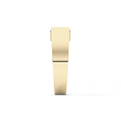 Round Cut 1.11 Carat Moissanite Men's Wedding Band - Tension Setting in Gold