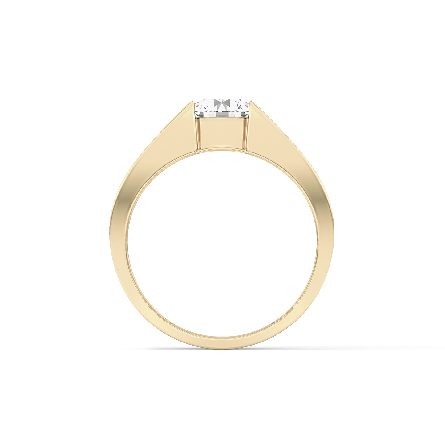Round Cut 1.11 Carat Moissanite Men's Wedding Band - Tension Setting in Gold