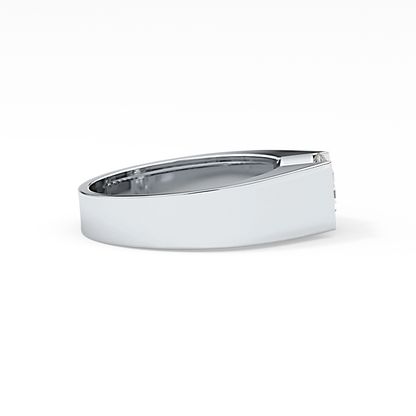 Round Cut 1.11 Carat Moissanite Men's Wedding Band - Tension Setting in Gold