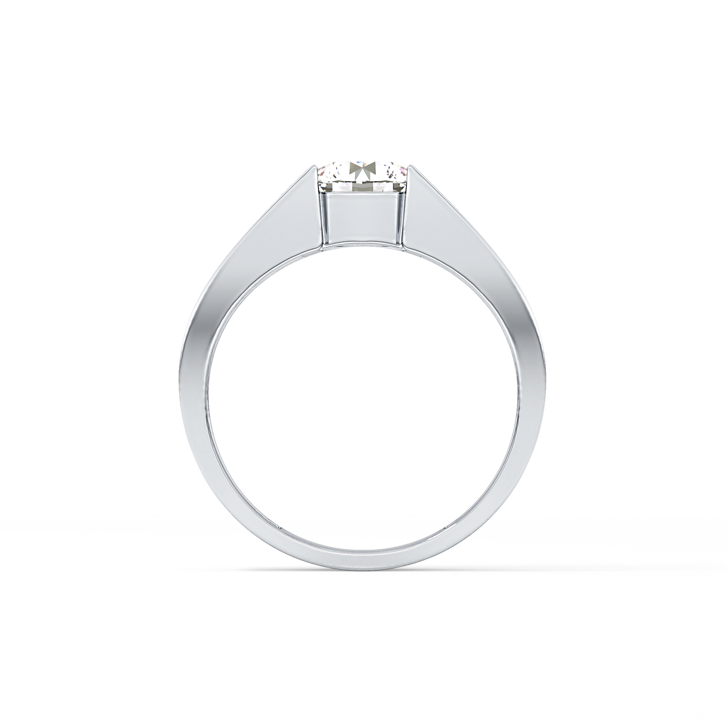 Round Cut 1.11 Carat Moissanite Men's Wedding Band - Tension Setting in Gold