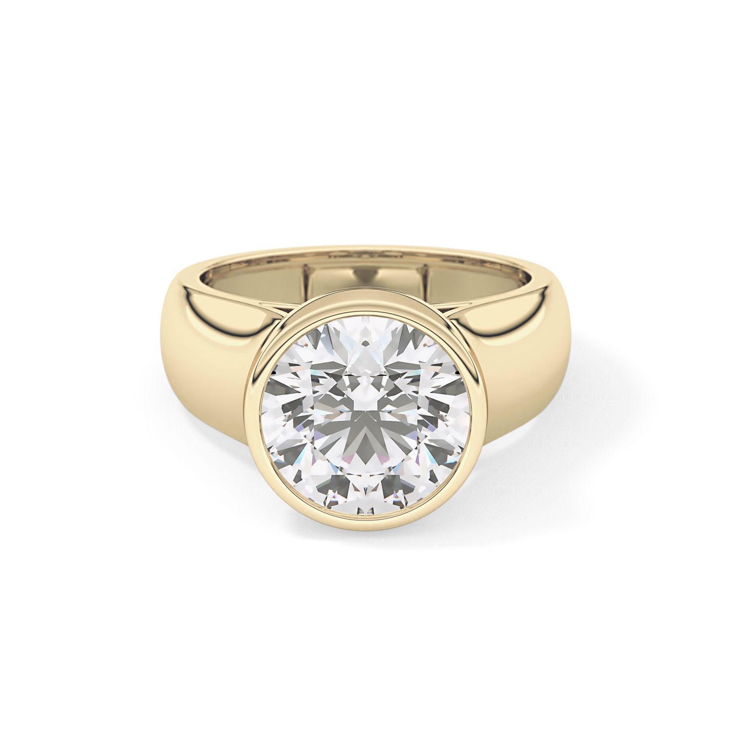 Round Cut 3.6 Carat Moissanite Men's Wedding Band - Bezel Setting in Gold
