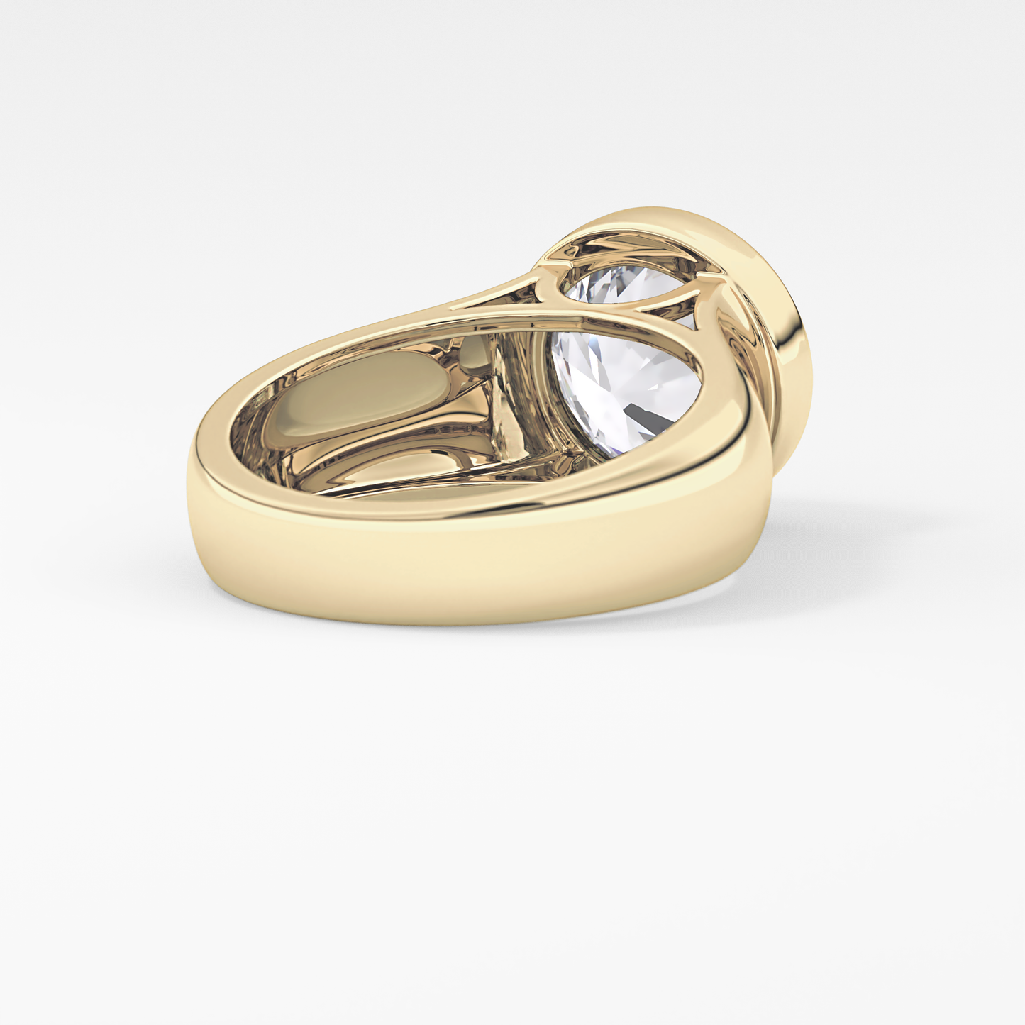 Round Cut 3.6 Carat Moissanite Men's Wedding Band - Bezel Setting in Gold