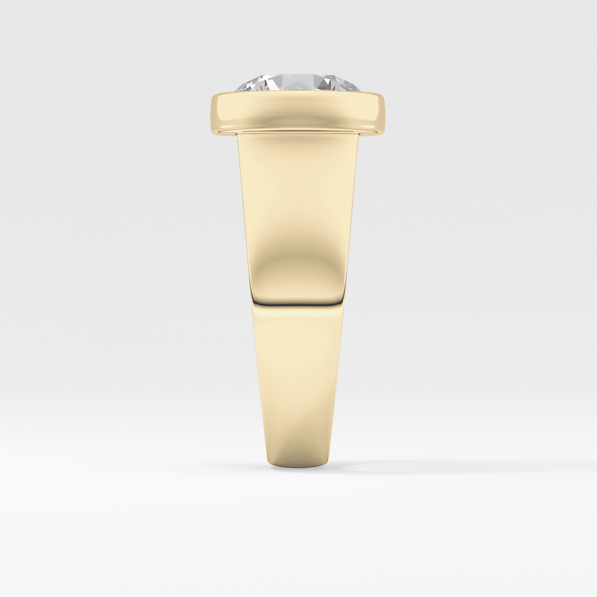 Round Cut 3.6 Carat Moissanite Men's Wedding Band - Bezel Setting in Gold