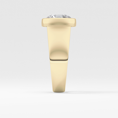 Round Cut 3.6 Carat Moissanite Men's Wedding Band - Bezel Setting in Gold