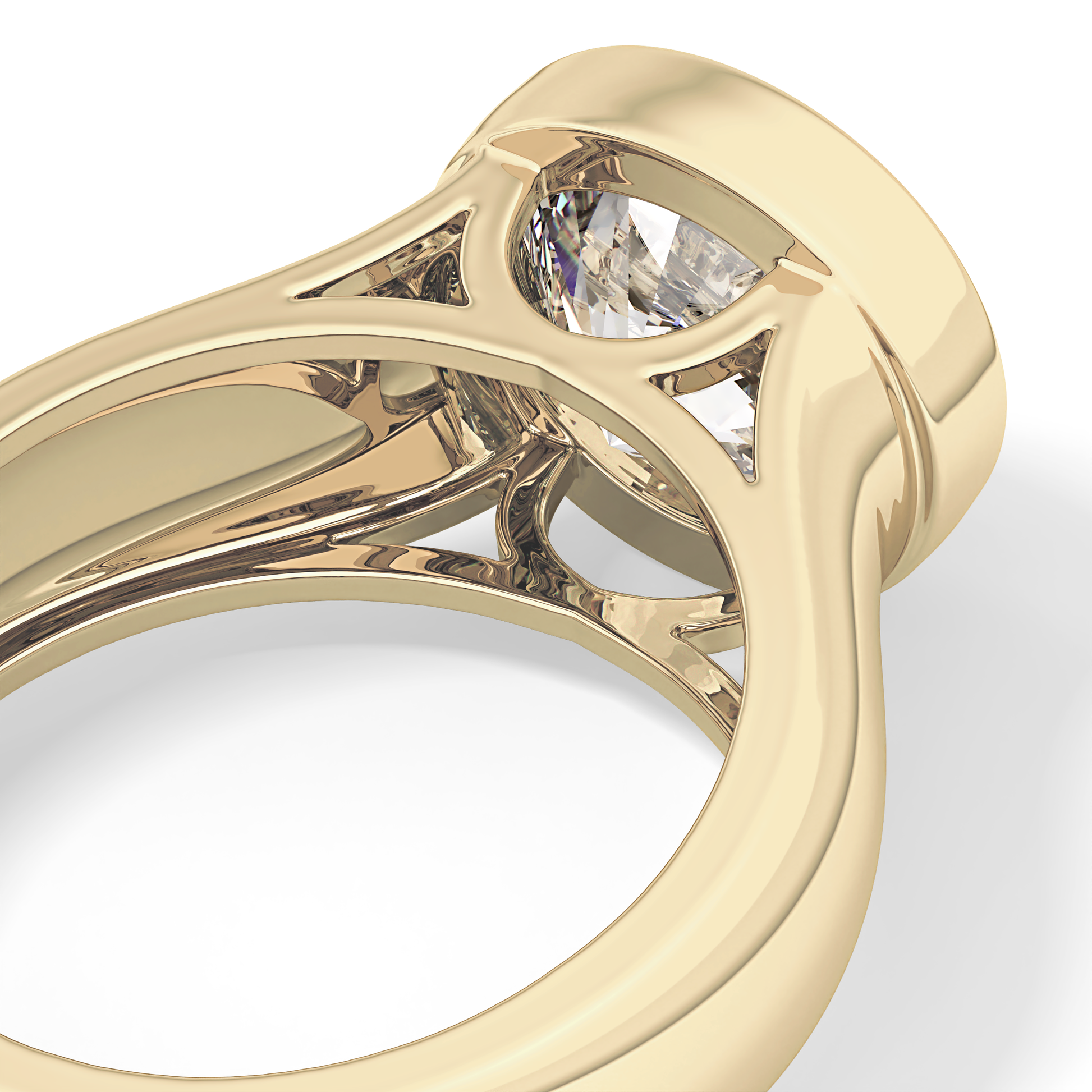 Round Cut 3.6 Carat Moissanite Men's Wedding Band - Bezel Setting in Gold