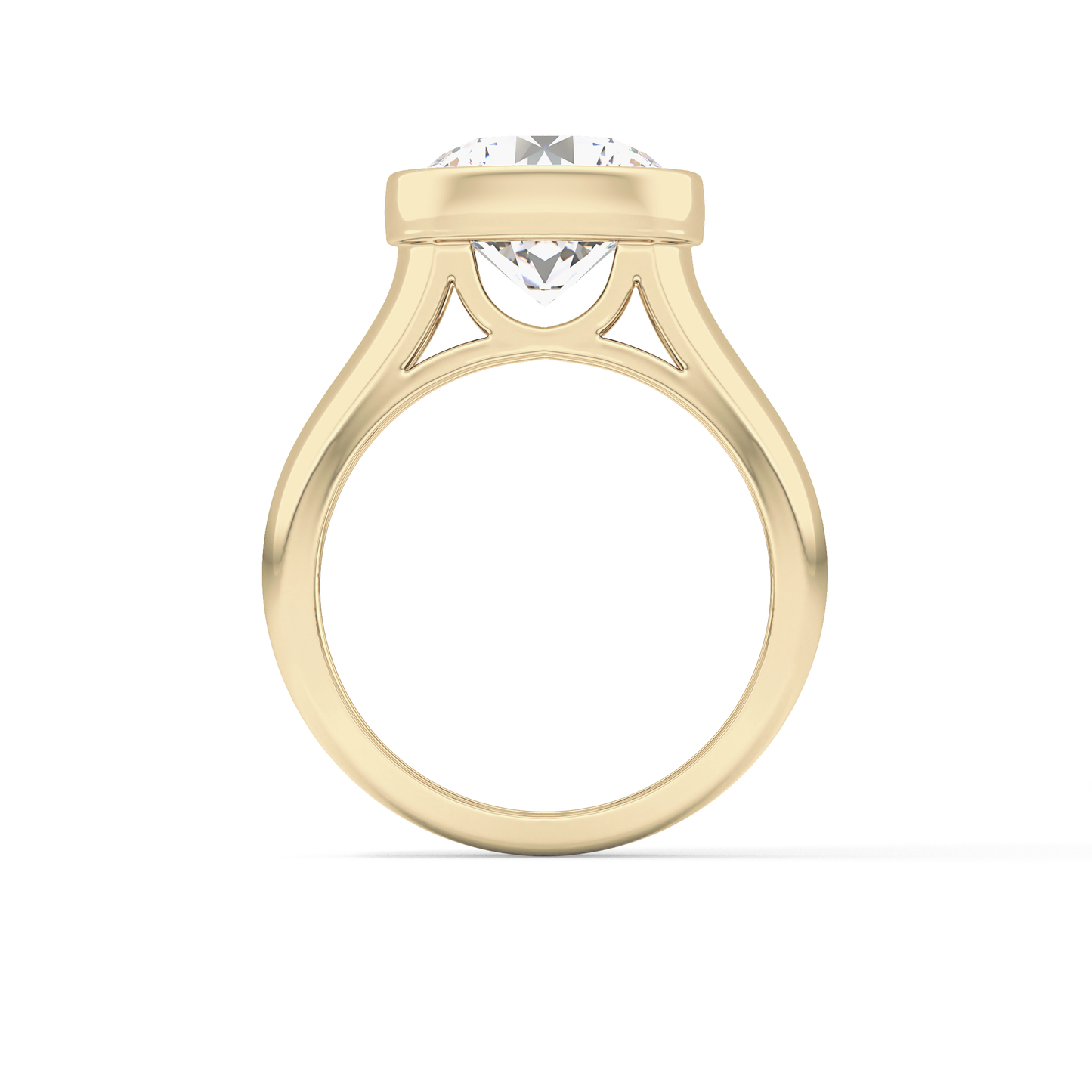 Round Cut 3.6 Carat Moissanite Men's Wedding Band - Bezel Setting in Gold