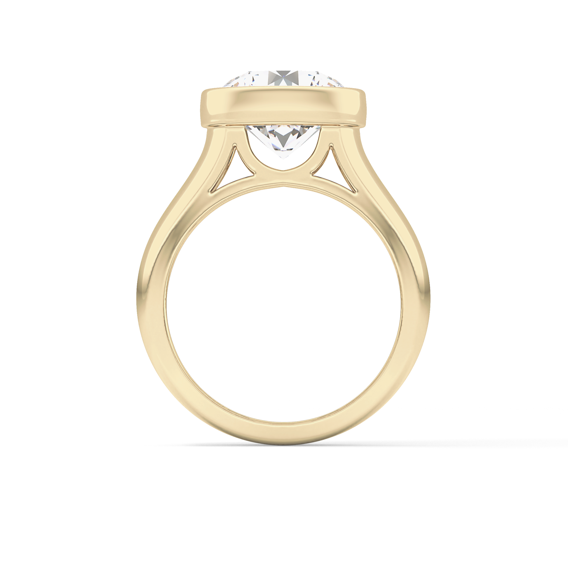 Round Cut 3.6 Carat Moissanite Men's Wedding Band - Bezel Setting in Gold