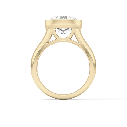 Round Cut 3.6 Carat Moissanite Men's Wedding Band - Bezel Setting in Gold