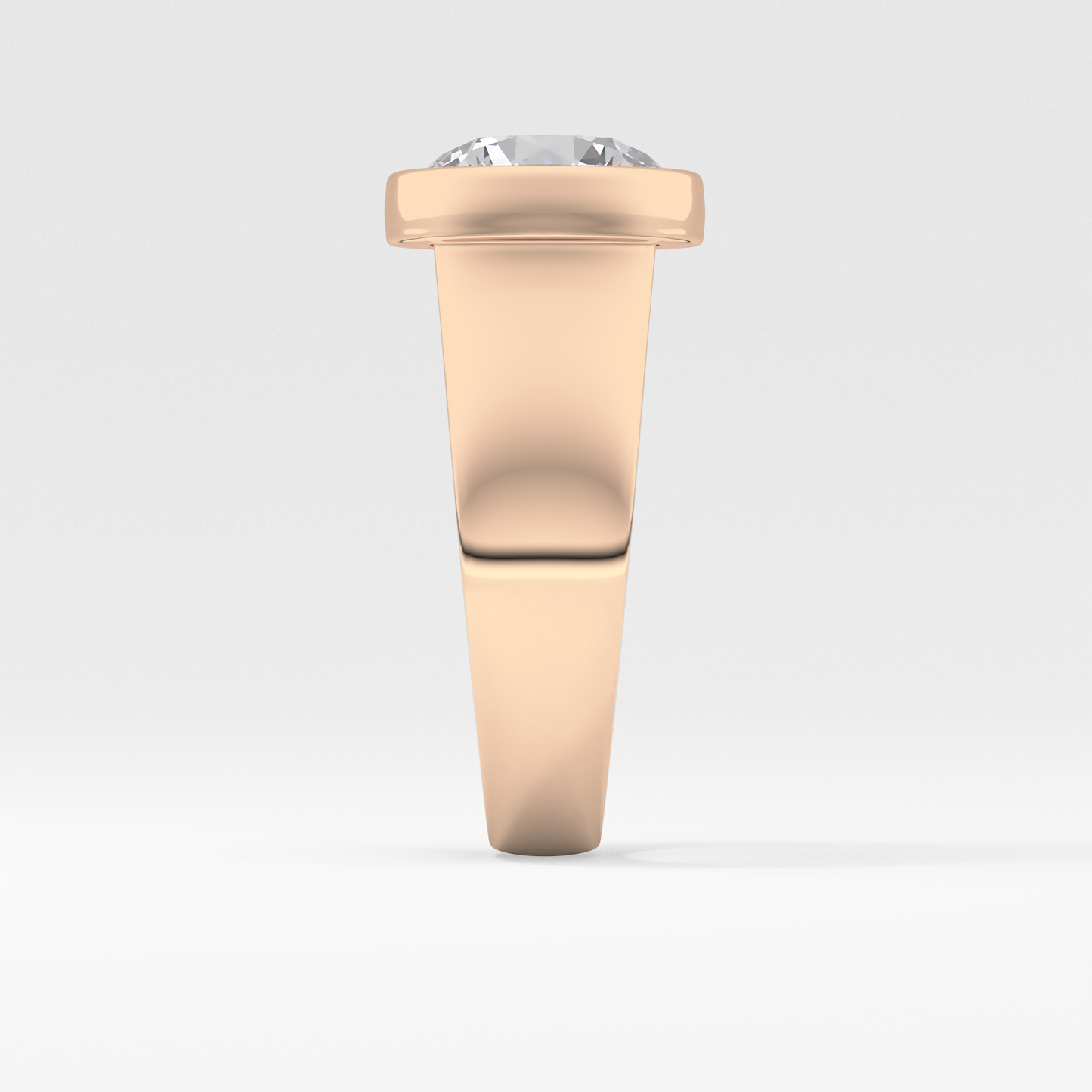 Round Cut 3.6 Carat Moissanite Men's Wedding Band - Bezel Setting in Gold