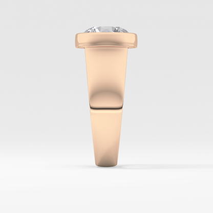 Round Cut 3.6 Carat Moissanite Men's Wedding Band - Bezel Setting in Gold