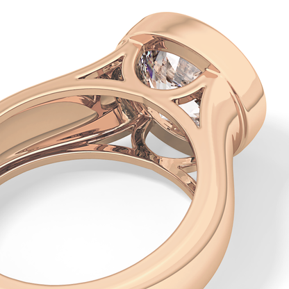 Round Cut 3.6 Carat Moissanite Men's Wedding Band - Bezel Setting in Gold