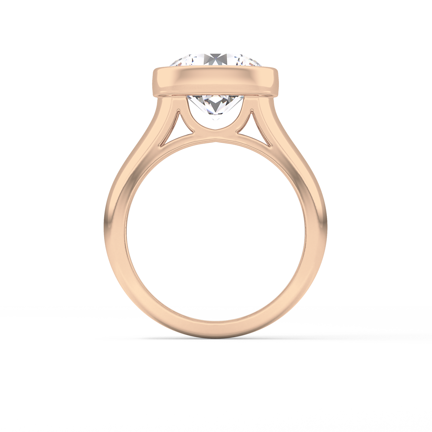 Round Cut 3.6 Carat Moissanite Men's Wedding Band - Bezel Setting in Gold