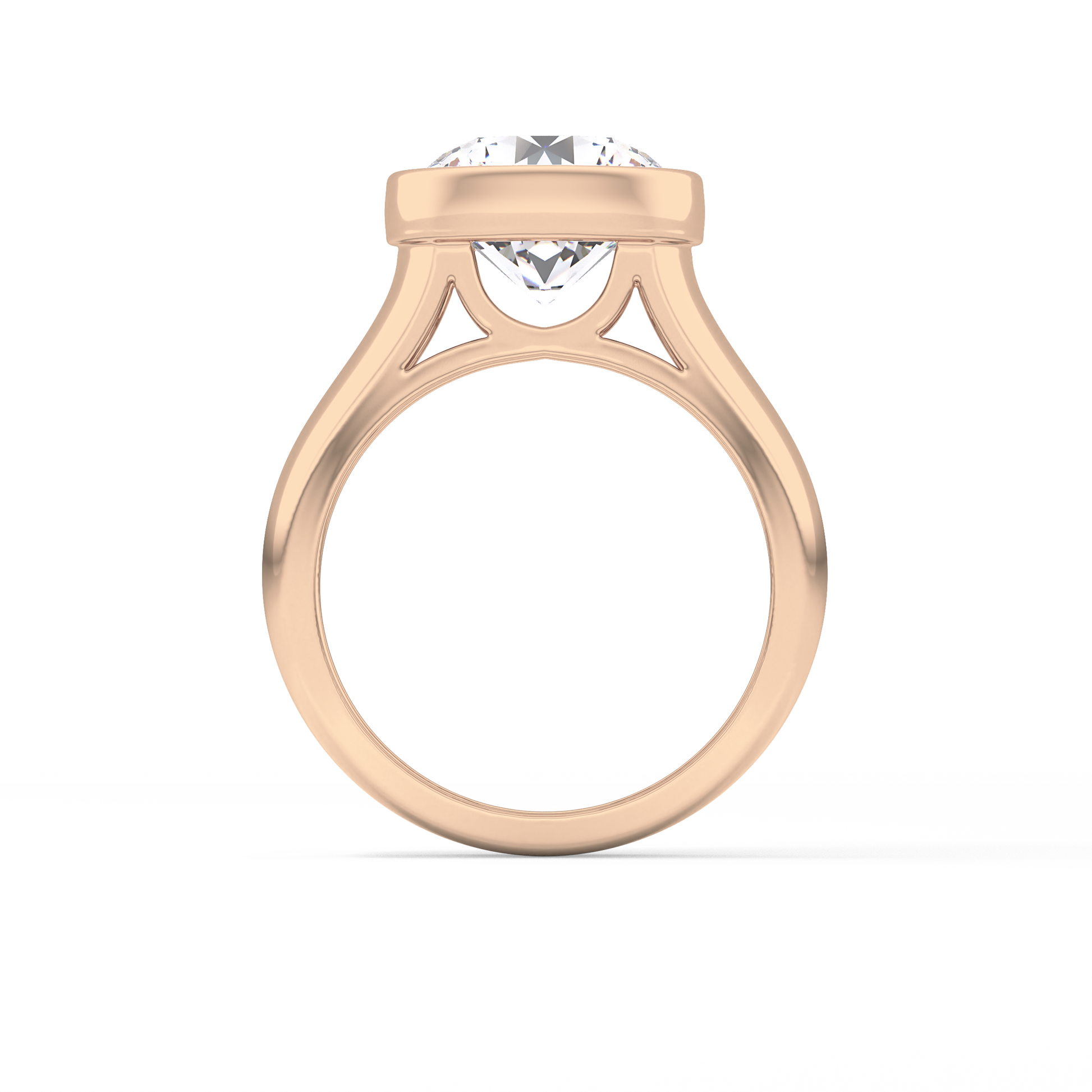 Round Cut 3.6 Carat Moissanite Men's Wedding Band - Bezel Setting in Gold