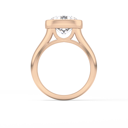 Round Cut 3.6 Carat Moissanite Men's Wedding Band - Bezel Setting in Gold