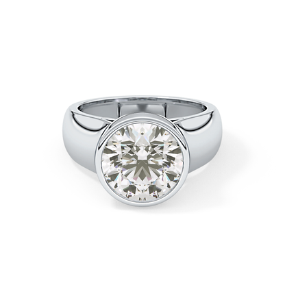 Round Cut 3.6 Carat Moissanite Men's Wedding Band - Bezel Setting in Gold