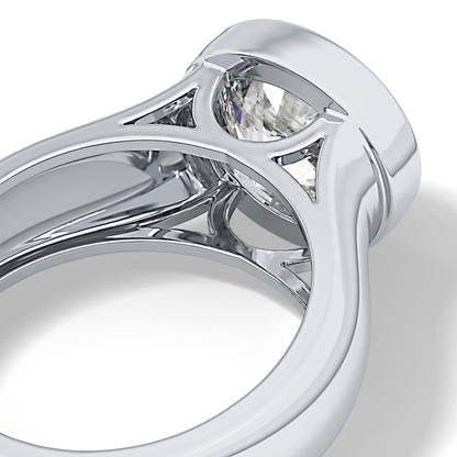 Round Cut 3.6 Carat Moissanite Men's Wedding Band - Bezel Setting in Gold