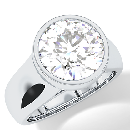 Round Cut 3.6 Carat Moissanite Men's Wedding Band - Bezel Setting in Gold