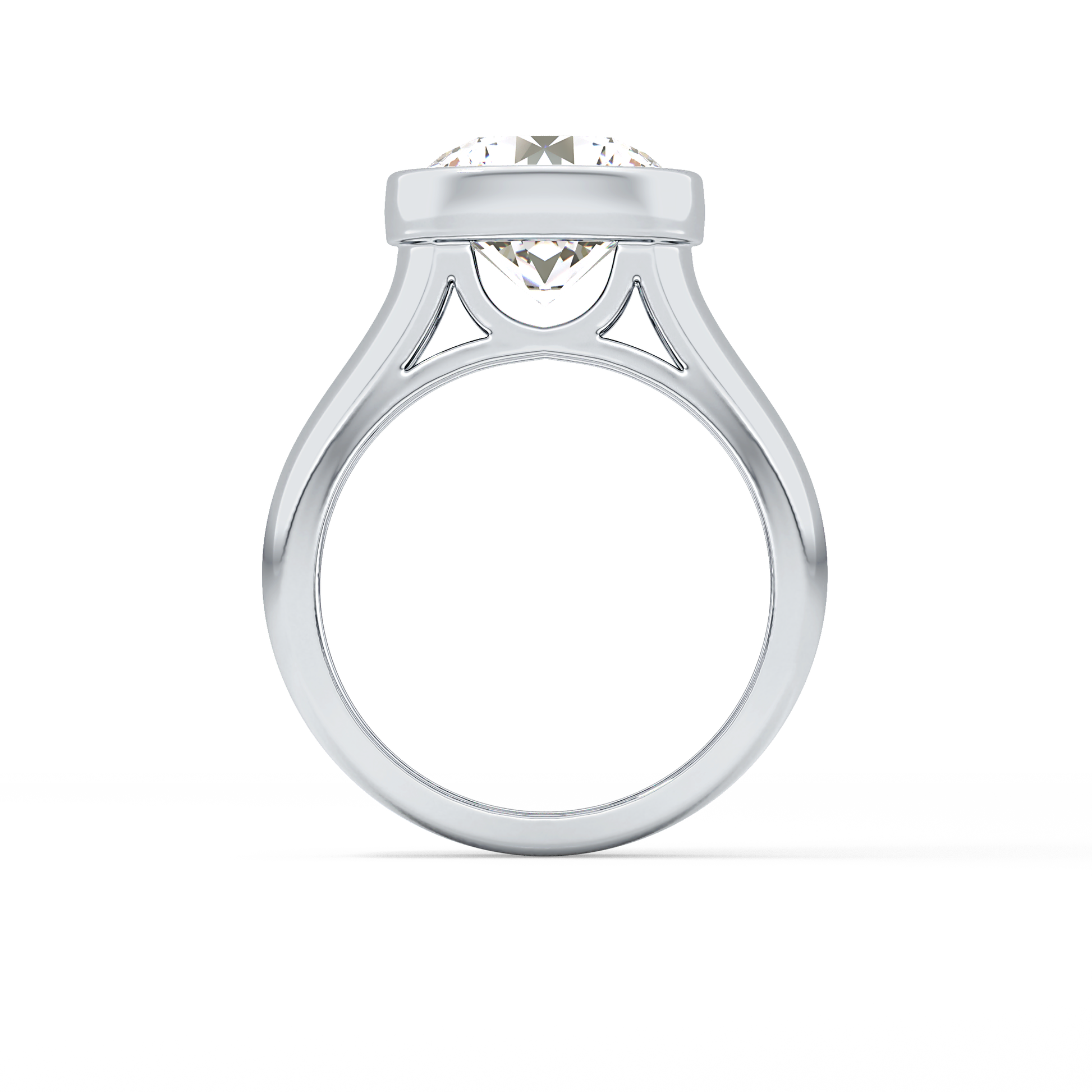 Round Cut 3.6 Carat Moissanite Men's Wedding Band - Bezel Setting in Gold
