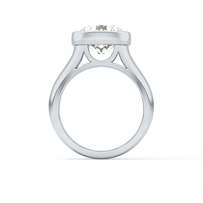 Round Cut 3.6 Carat Moissanite Men's Wedding Band - Bezel Setting in Gold
