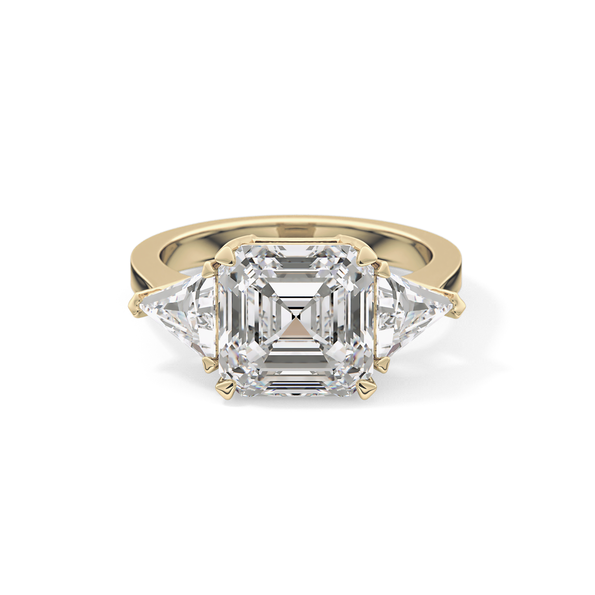 Emerald Three Stone Lab Grown Diamond Engagement Ring