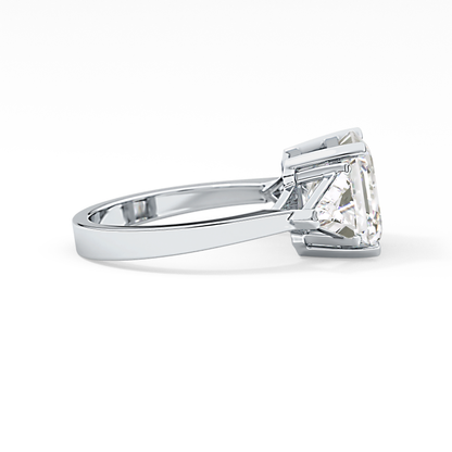 Emerald Three Stone Lab Grown Diamond Engagement Ring