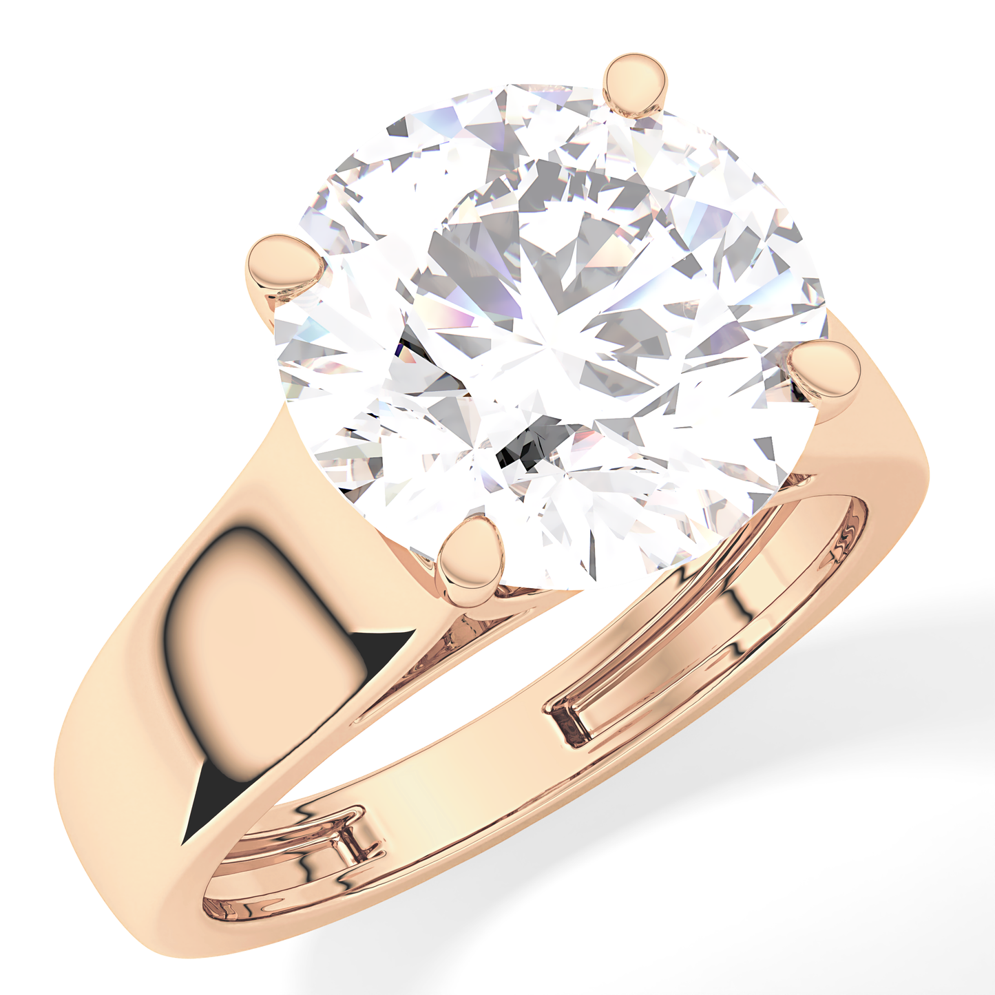 Round Solitaire Lab Grown Diamond Engagement Ring