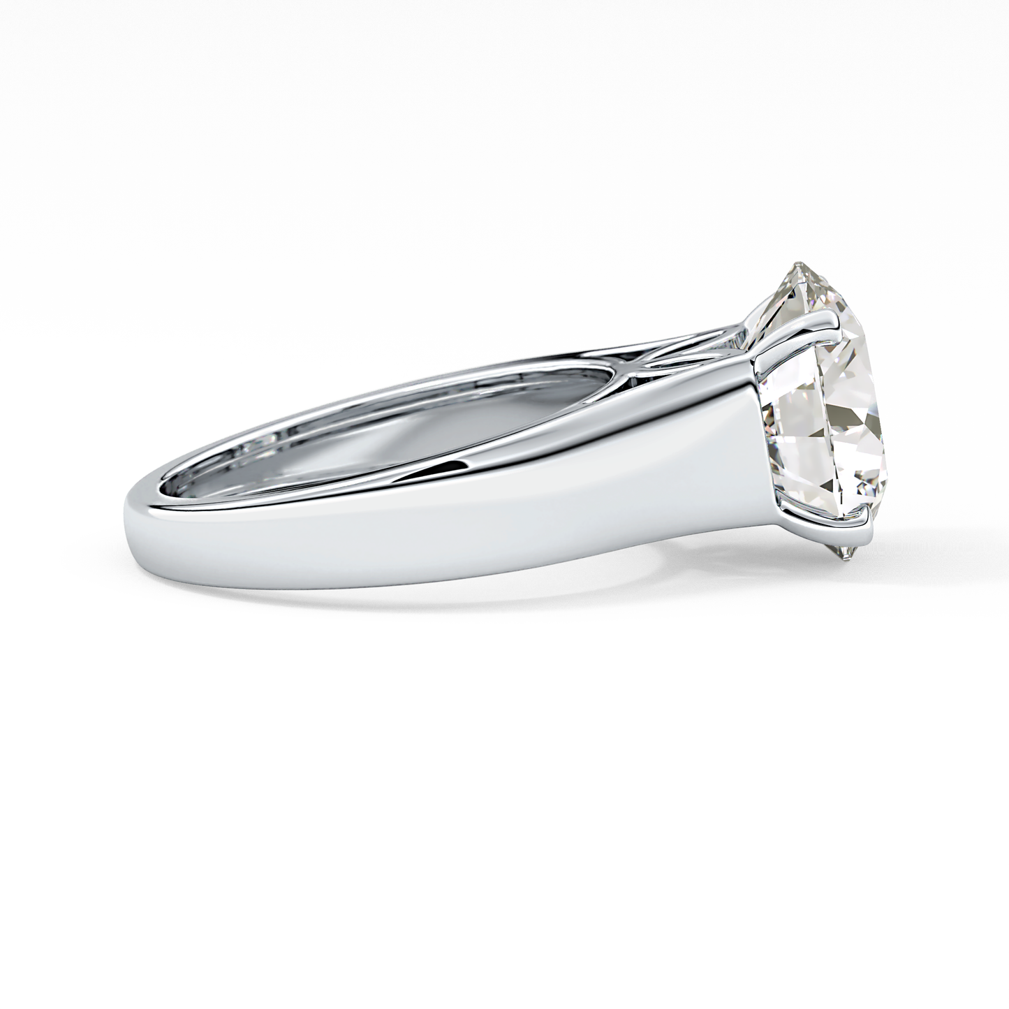 Round Solitaire Lab Grown Diamond Engagement Ring