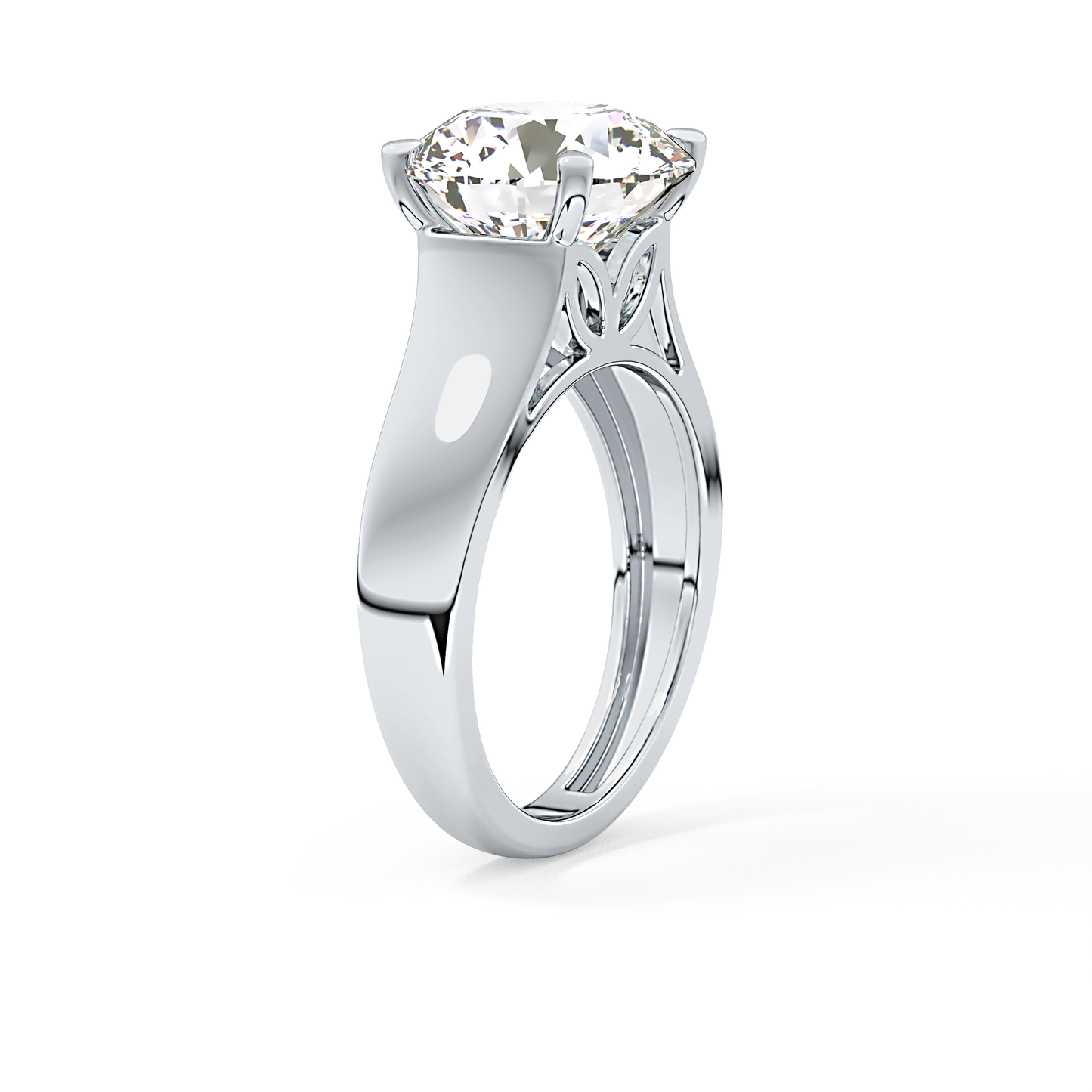 Round Solitaire Lab Grown Diamond Engagement Ring