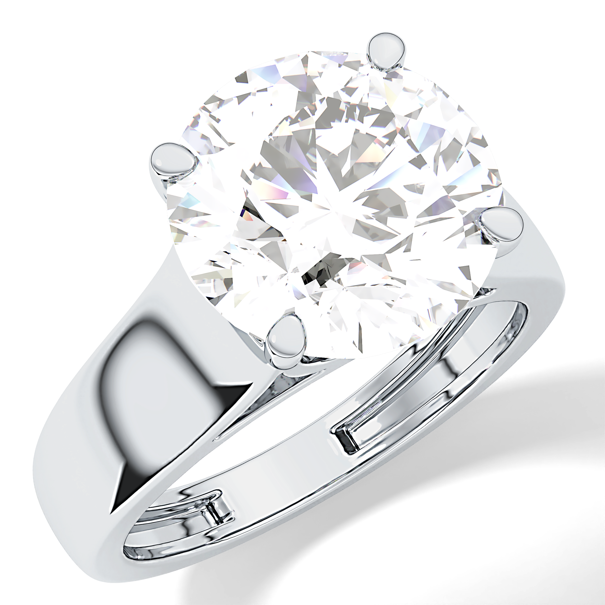Round Solitaire Lab Grown Diamond Engagement Ring
