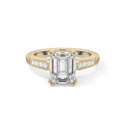 Emerald Pave Lab Grown Diamond Engagement Ring