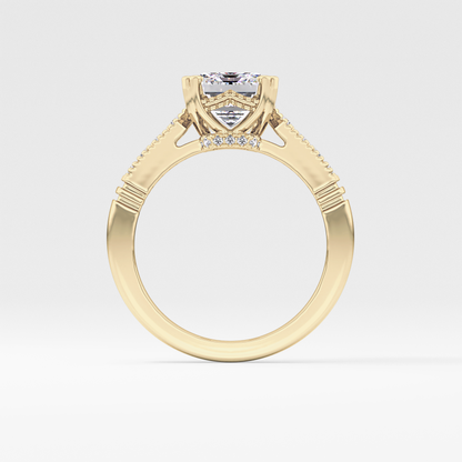 Emerald Pave Lab Grown Diamond Engagement Ring